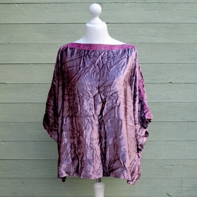 Hippy Lilac Velvet Grecian Tunic Blouse