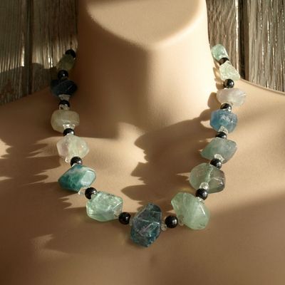 Chunky Fluorite &amp; Hematite Necklace
