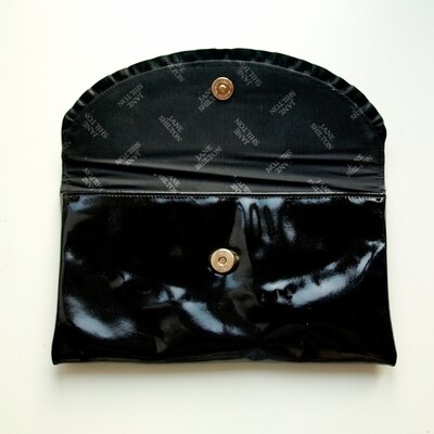 Ladies Vintage Jane Shilton Black Patent Leather Clutch Bag