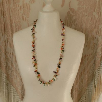 Gemstone Chip 90cm Long Necklace