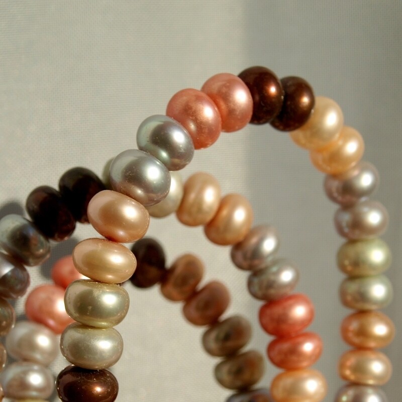 Multicoloured Pearl &amp; Solid Silver Necklace