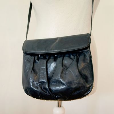 Vintage 80s Blue Leather Bag by Stuart Weitzman