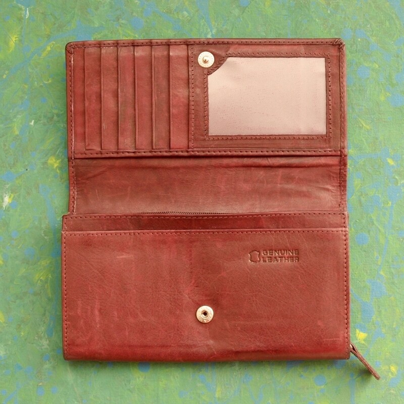 Vintage 80s Burgundy Leather Bow Purse
