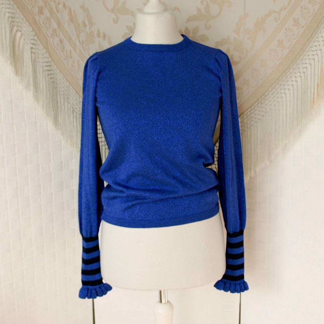 Ladies Royal Blue Metallic Jumper by Yas