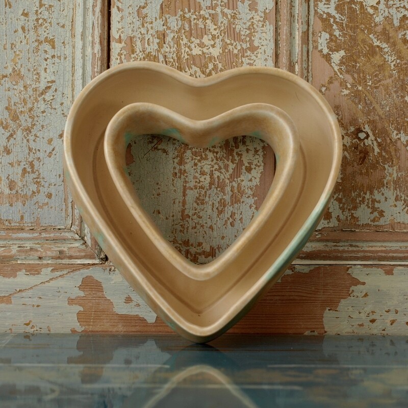 Vintage Drip Glaze Heart Shaped Vase Sylvac?