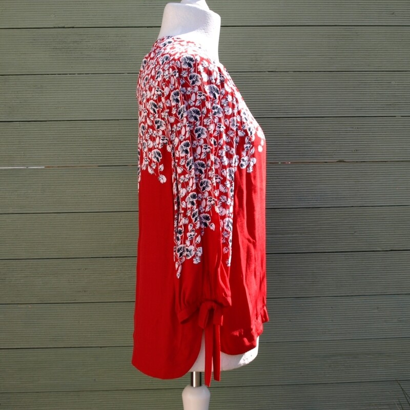 Red Viscose Blouse by Laura Ashley 10