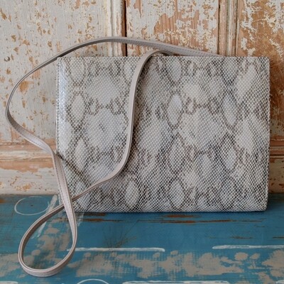 Grey Leather Evening Shoulder or Clutch Bag by Penino