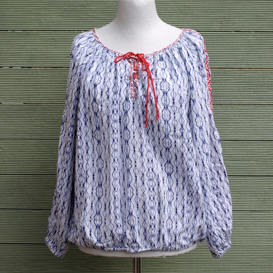 Ladies Hippy White Cotton Blouse - H&amp;M