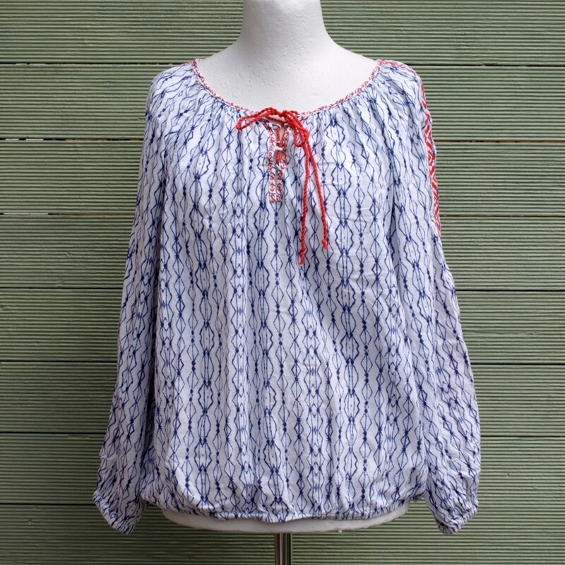 Ladies Hippy White Cotton Blouse - H&amp;M
