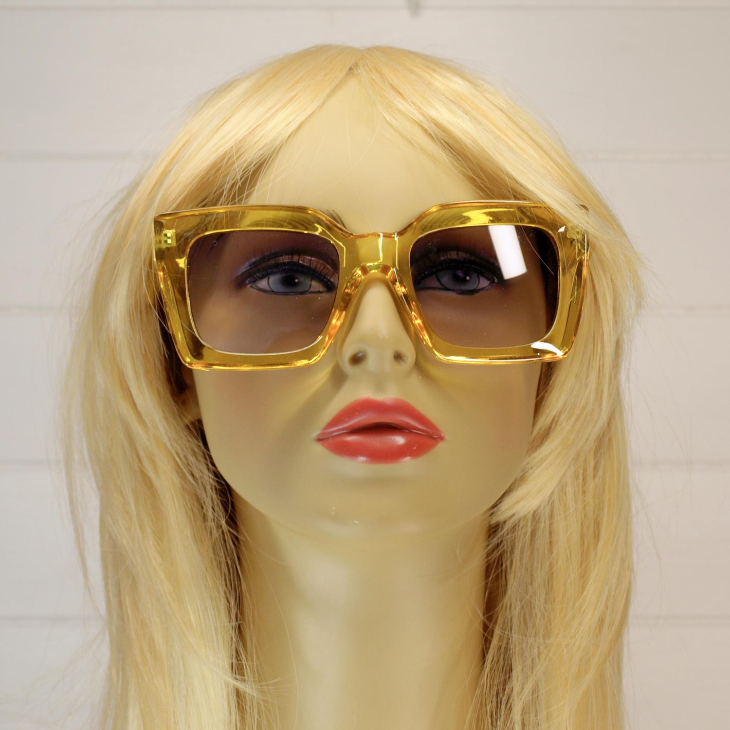 Women's Large Yellow Recycled Plastic Sunglasses