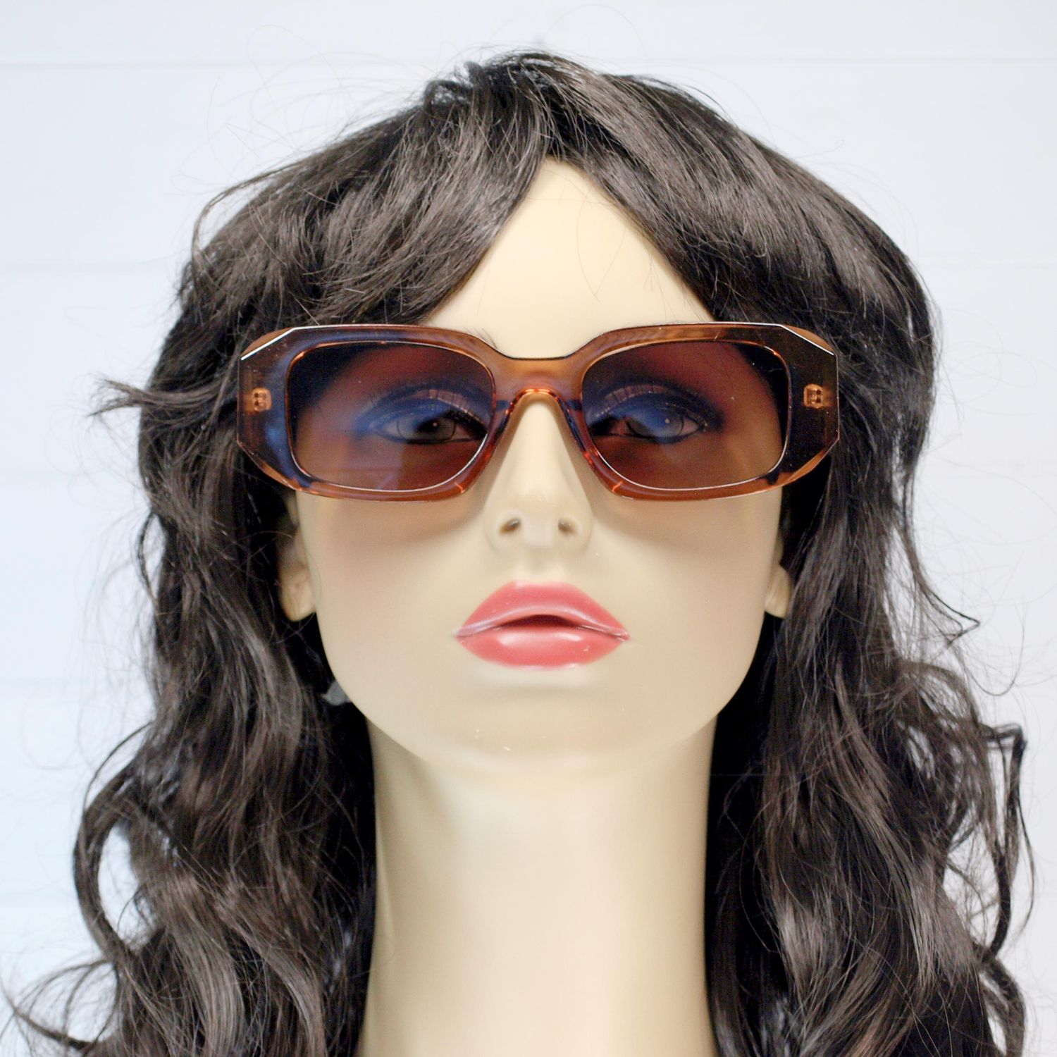 Rectangular Brown Recycled Plastic Sunglasses