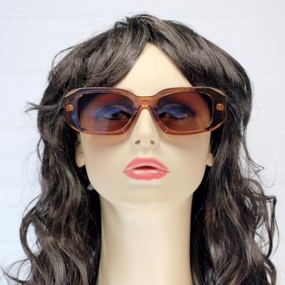 Rectangular Brown Recycled Plastic Sunglasses