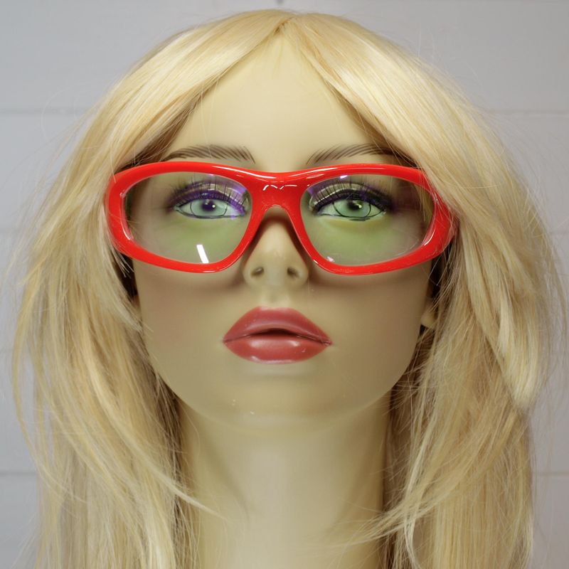 Eco-Friendly Red Plastic Wraparound Reflective Unisex Sunglasses