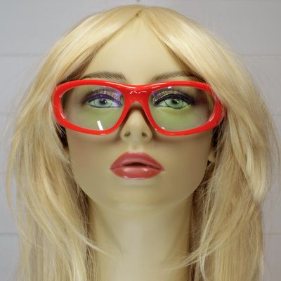 Recycled Red Plastic Wraparound Reflective Unisex Sunglasses