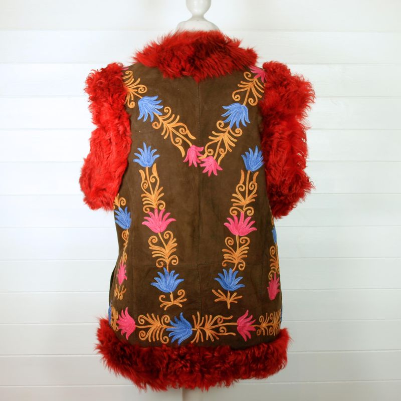 LADIES BOHO AFGAN CURLY LAMBSWOOL WAISTCOAT