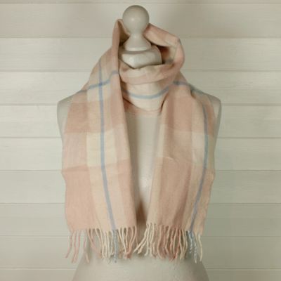 LADIES KILTANE PINK CHECK LAMBSWOOL SCARF