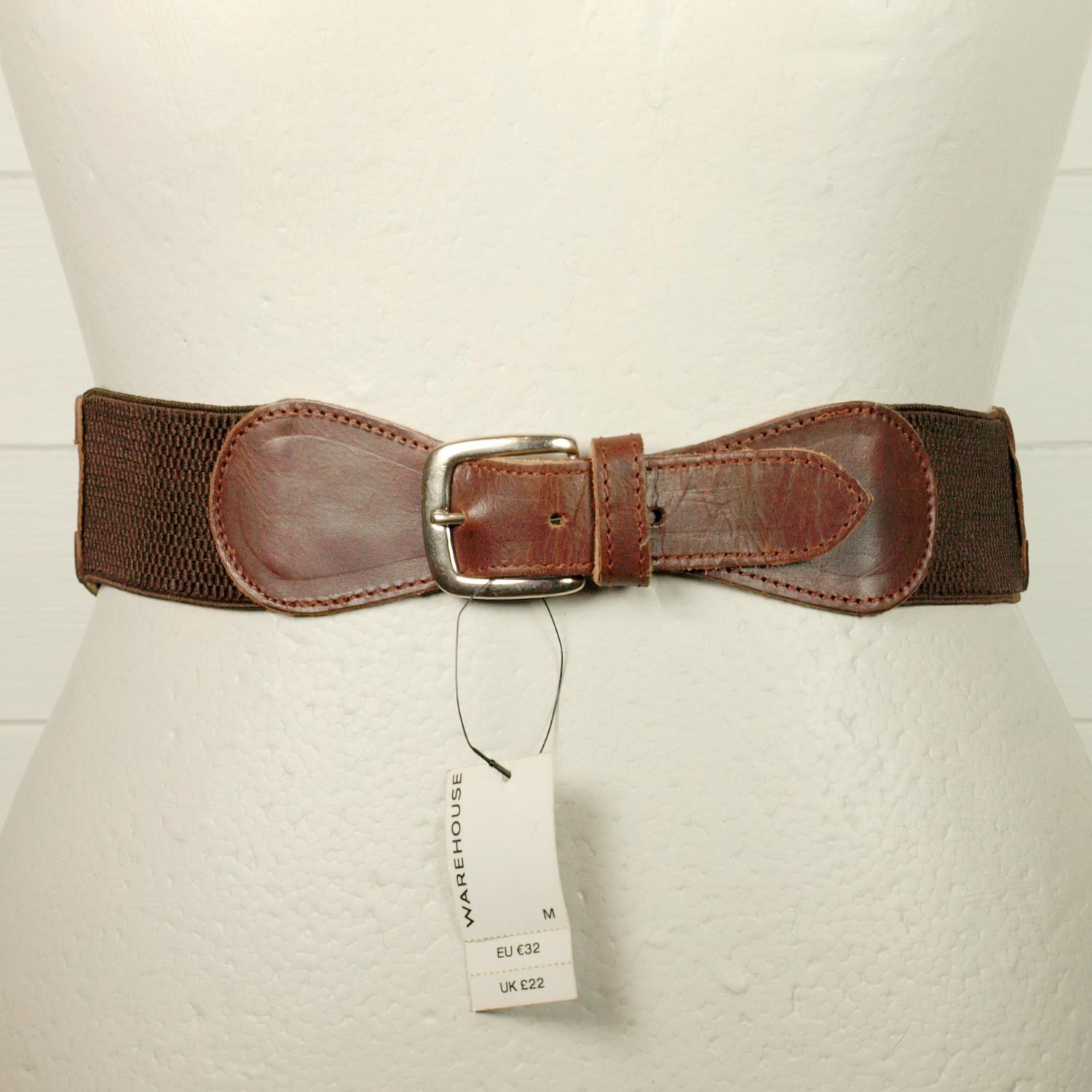 LADIES WIDE BROWN LEATHER WAREHOUSE BELT