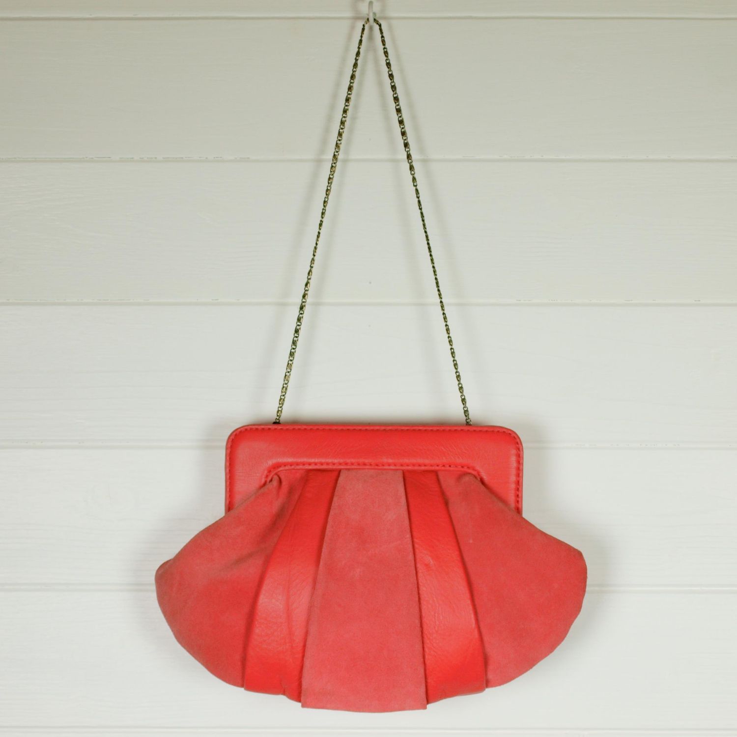 LADIES SMALL CORAL PINK LEATHER BAG BY HOBBS