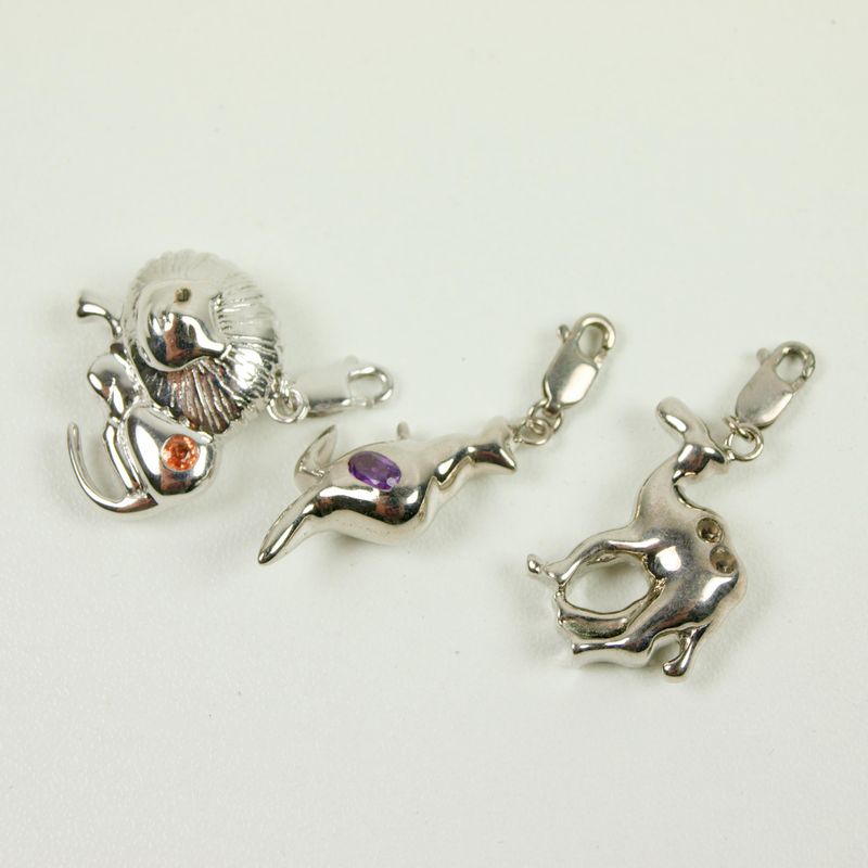 THREE SILVER MILANO CHARMS ITALY