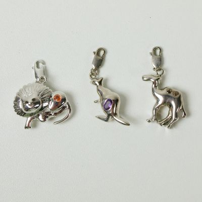 THREE SILVER MILANO CHARMS ITALY