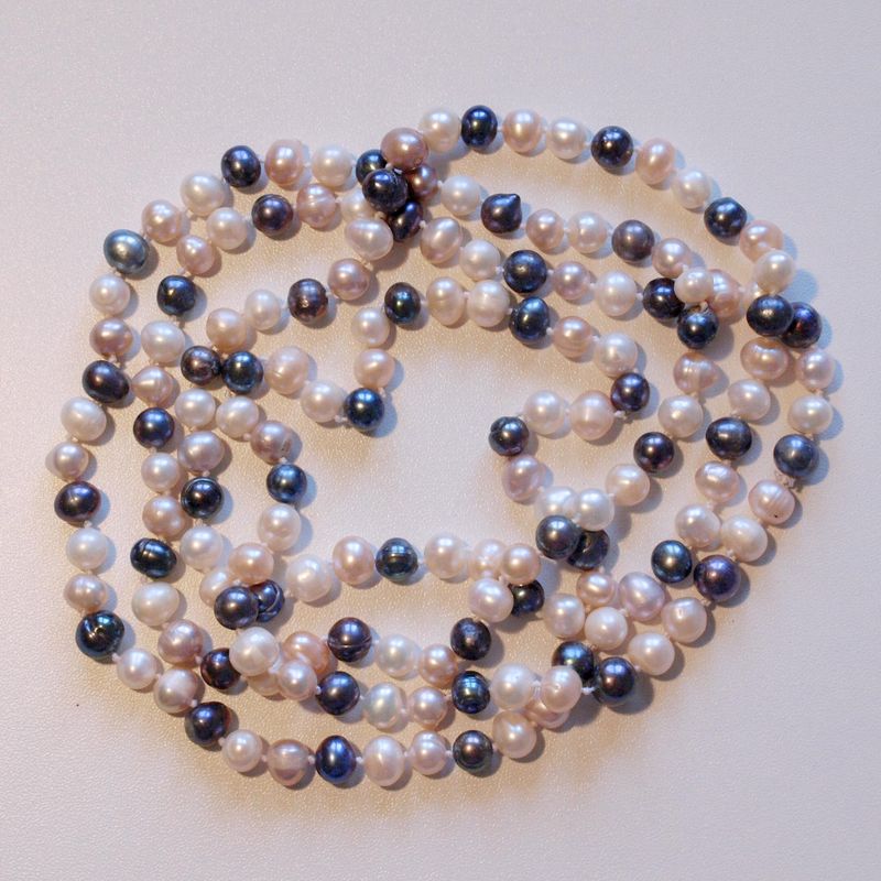 Extra Long Hand Knotted Pearl Necklace
