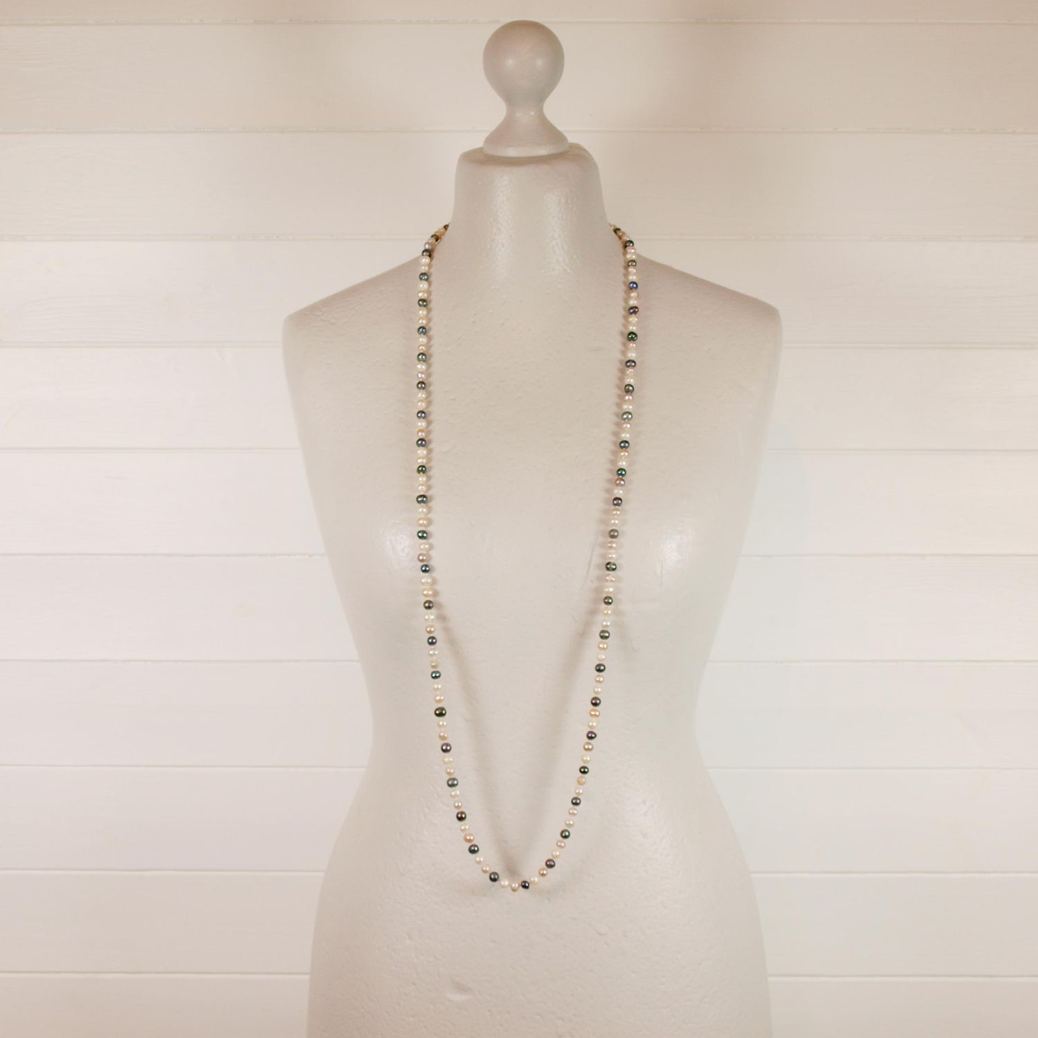 Extra Long Hand Knotted Pearl Necklace - Flapper Girl Length