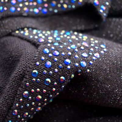 Ladies Blue Sparkly Crystal Roman Top - 20
