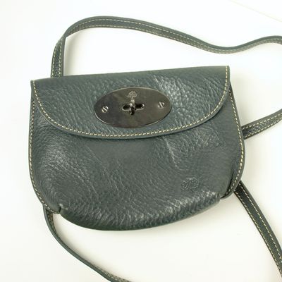 Ladies Small Grey Leather Crossbody Mulberry Bag