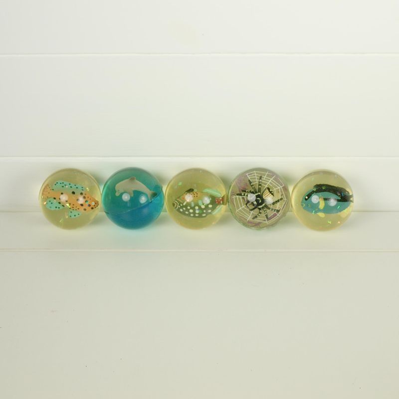 Rare Set of Five Large Vintage Bouncy Balls in Box