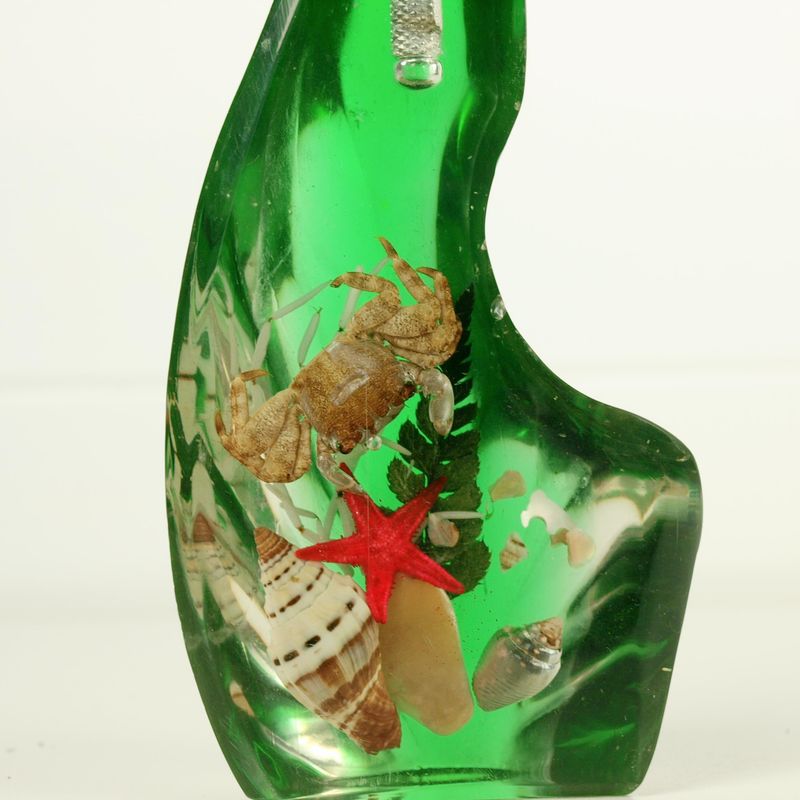 Vintage Green Resin &amp; Sealife Bottle Opener