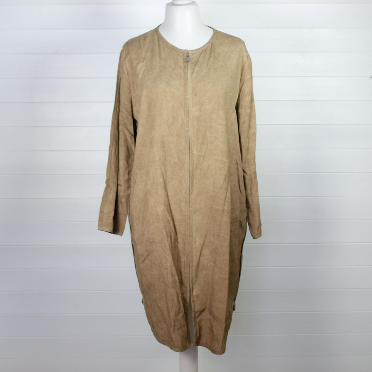 Zara Khaki Summer Coat - M