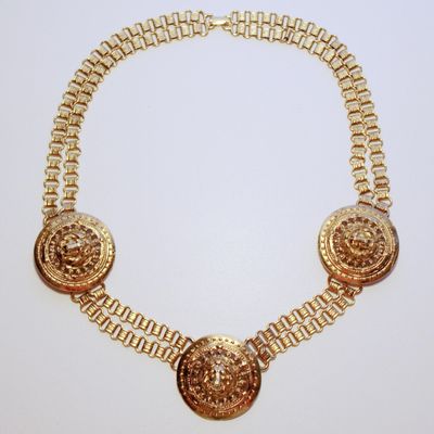 Vintage Roman Style Goldtone Chunky Necklace
