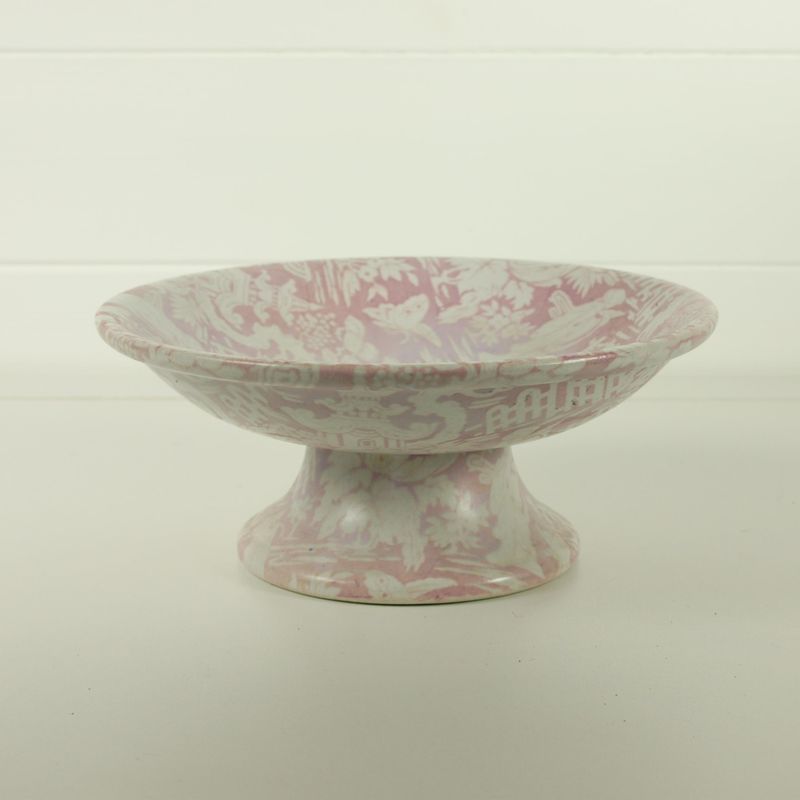 Antique Chinese Pink Stoneware Comport Bowl