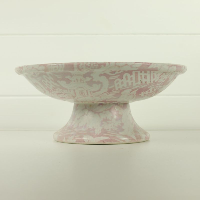 Antique Chinese Pink Stoneware Comport Bowl