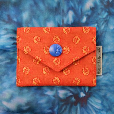 Handmade Blue Silk Scarf &amp; Handmade Red Purse