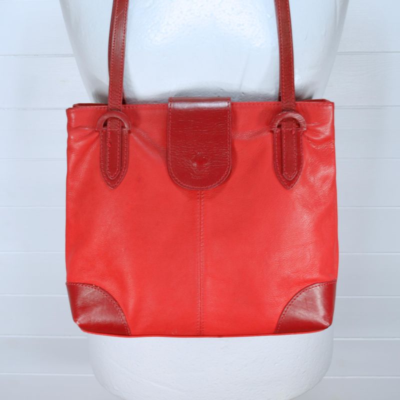 Red Leather Shoulder Bag Florence Italy