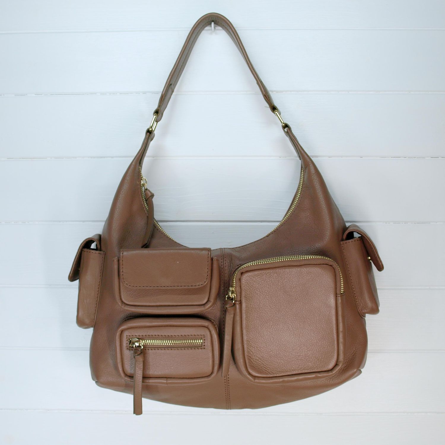 Beige Leather Mercer &amp; Madison Shoulder Bag