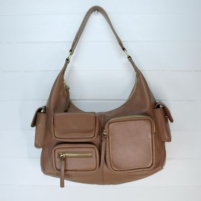 Beige Leather Mercer &amp; Madison Shoulder Bag