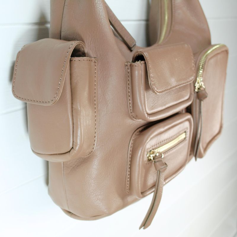 Beige Leather Mercer &amp; Madison Shoulder Bag