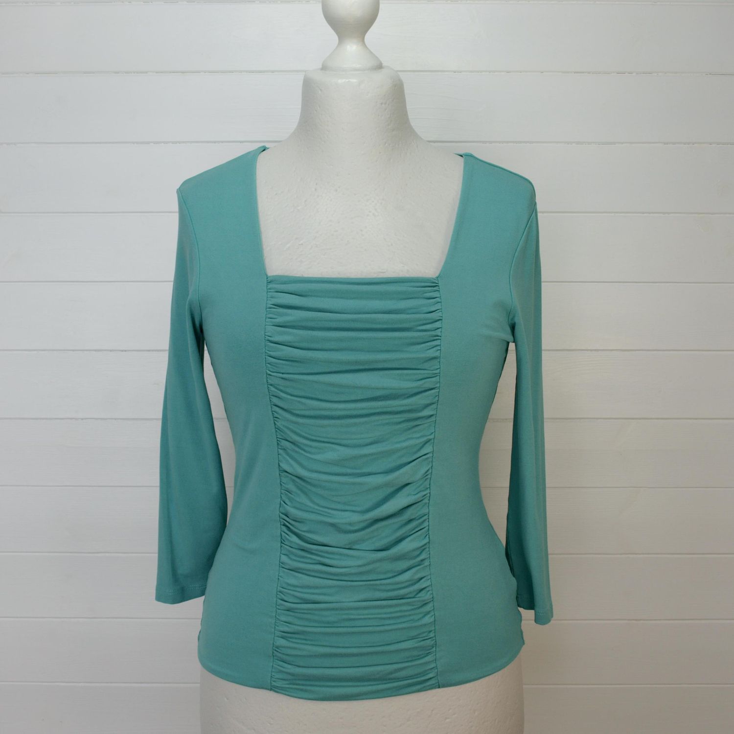 Kettlewell Green Viscose 3/4 Sleeve Top - M