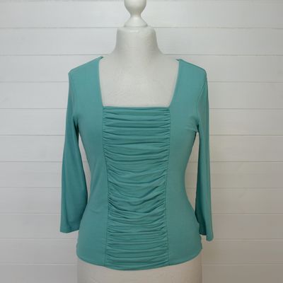 Kettlewell Green Viscose 3/4 Sleeve Top - M