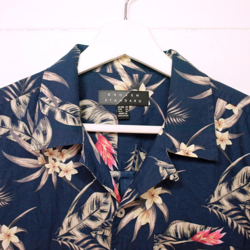 Broken Standard 'Jason' Short Sleeve Cotton Shirt - M