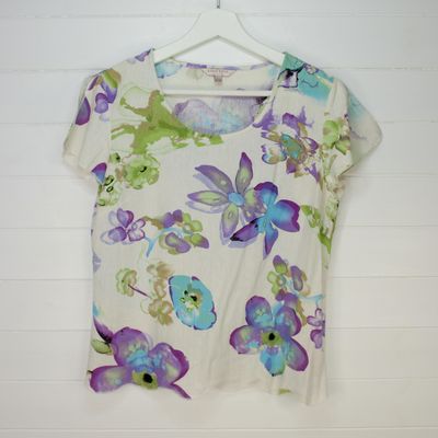 Anna Rose Linen Summer Floral Top