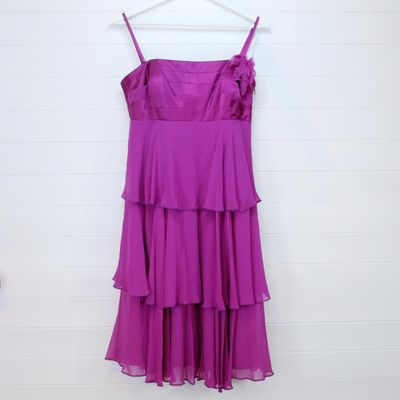 Monsoon Pink Floaty Silk Party Dress