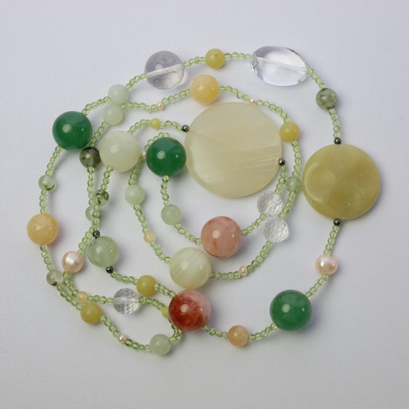 Long &amp; Chunky Pearl &amp; Gemstone Necklace