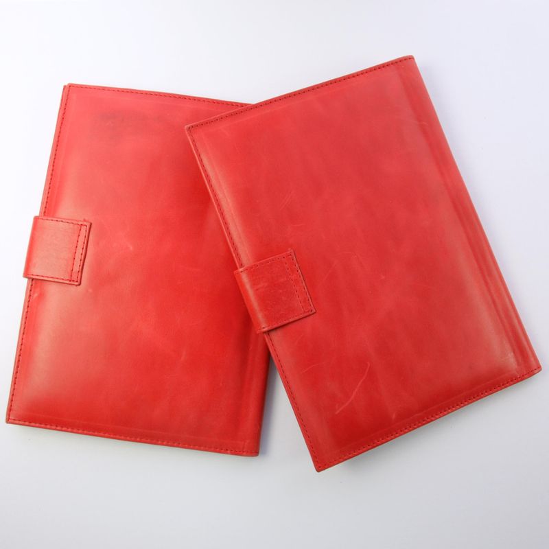 Two Red Leather Document Holders