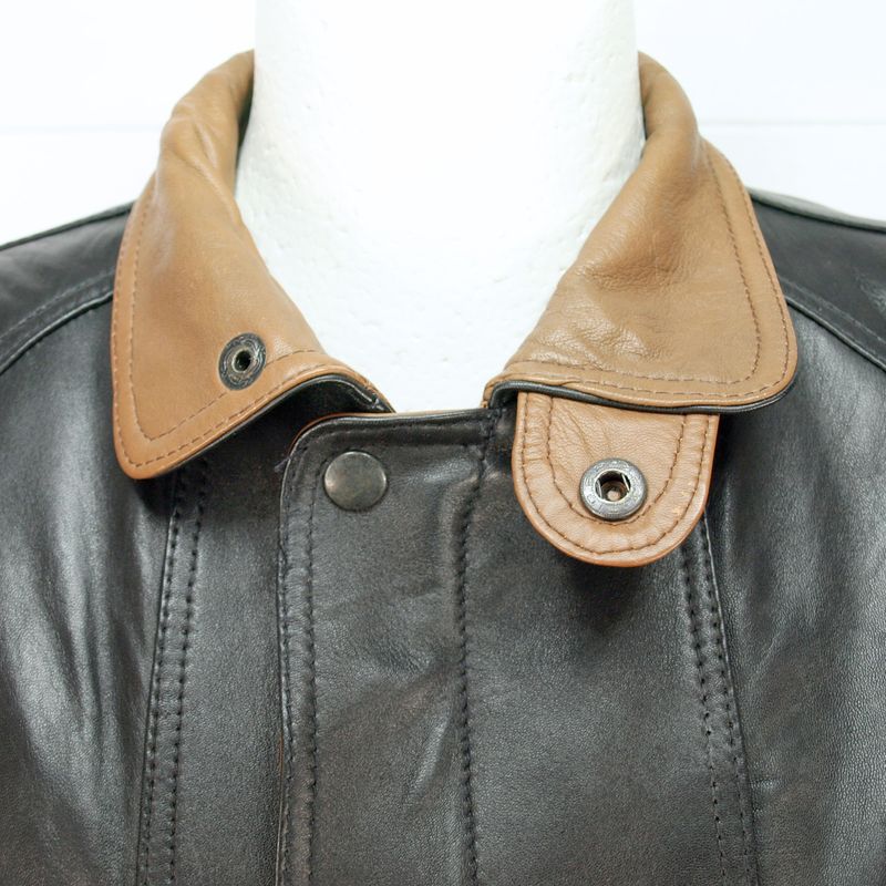 Black Soft Leather Jacket in Perfect Condition - Large