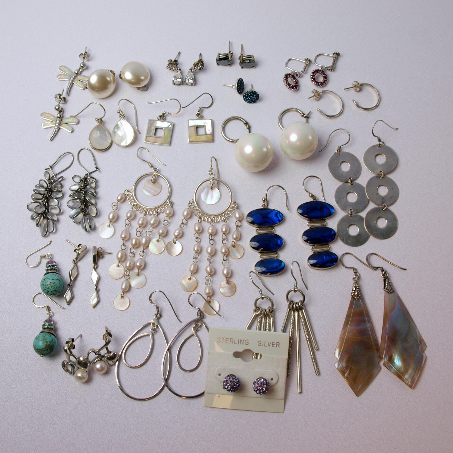 Preloved Wholesale Jewellery Stock - 21 Pairs of Silver Earrings