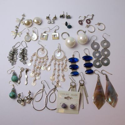 Preloved Wholesale Jewellery Stock - 21 Pairs of Silver Earrings