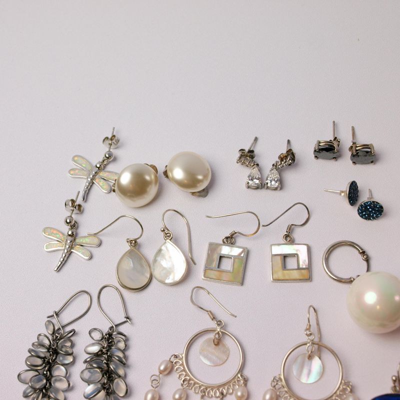 Preloved Wholesale Jewellery Stock - 21 Pairs of Silver Earrings